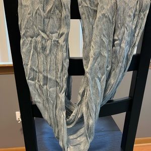 Dark gray and silver infinity scarf